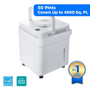 Midea Cube 50-Pint Smart Dehumidifier with Built-In Pump, Covers up to 4,500 Sq. Ft., White, MAD50PS1QWT-A