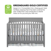 M Design Village 67011550 Oxford Baby Harper 4-in-1 Convertible Crib Dove Gray GreenGuard Gold Certified Wooden Crib