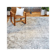 Nicole Miller Patio Sofia Fleur Medallion Loomed Rectangular Indoor Outdoor Area Rug - GRAY ONE SIZE