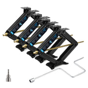 Kohree RV Trailer Stabilizer Leveling Scissor Jacks, 24in Adjustable Height, 7500lbs Capacity, Alloy Steel, Set of 4, Black, Includes Crank Handle and Drill Bit, KR1221-WK