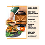 Gotham Steel 6007257 Dual Electric Sandwich Maker and Panini Grill with Ultra Nonstick Copper Surface