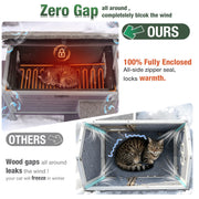 Aivituvin Large Heated Outdoor Cat House with UL Tested Heating Pad, Triple-Layer Insulation, Waterproof Wood, 3 Escape Doors, Removable Liner AIR91-IN-HP-WM