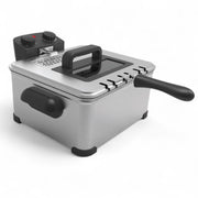 Alpha Living Electric Deep Fryer, 4.5L Capacity, Stainless Steel, Adjustable Temperature Control, Timer, 3 Baskets (Two 2-Quart, One 4-Quart), Viewing Window Lid, ED-1400