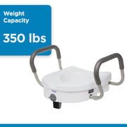 Equate 5 Raised Toilet Seat with Adjustable Handles and Lock, White, 350 lb Capacity