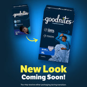 GoodNites Boys Nighttime Bedwetting Underwear, Hypoallergenic, Blue, Size XL 95-120 Lbs, 38 Count