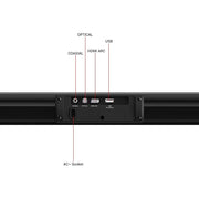 Sylvox Sound Bar for Outdoor TV, IP65 Waterproof, 2.0 Channel Wireless Audio, 60W RMS, Bluetooth, HDMI ARC, Optical, AUX, USB, Wall Mountable, Black, OTA1ELFS2