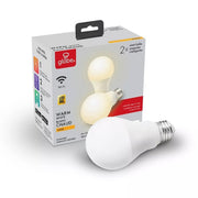 Globe Electric 34209 Smart 2pk 60W Equivalent Soft White LED Wi-Fi Enabled Voice Activated A19 E26 Frosted Light Bulb