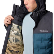 Columbia Grand Trek III Men's Down Hooded Jacket, 650-Fill Power, Omni-Tech Waterproof-Breathable, Everblue/Shark, Medium, 208611