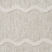 My Texas House Stella Ivory Scallop Wool Indoor Area Rug, 24 x 36 Inches, Handmade, Stain Resistant, Low Pile