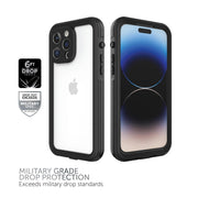 Body Glove Tidal Waterproof Phone Case, Slim Hard Shell with Built-In Screen Protector, Black with Clear Gloss Back, Compatible with iPhone 14 Pro Max, IP68 Certified, Drop Tested to 6ft, 1079002