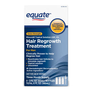 Equate 5% Minoxidil Topical Solution USP Hair Regrowth Treatment Extra Strength Unscented 2oz