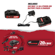 Hyper Tough 80045 20V Max Brushless 2-Speed Cordless Hammer Drill with 1.5Ah Lithium-Ion Battery & Charger