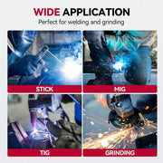 ARCCAPTAIN Auto Darkening Welding Helmet, 180 Panoramic View, 1/1/1/1 True Color Large Lens, 4 Arc Sensors, Solar Powered, Shade 4-13, Blue