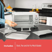 Black+Decker Crisp N Bake Air Fry 4-Slice Toaster Oven, 1150 Watts, 5 Cooking Functions, Gray, TO1785SG