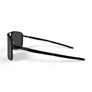 Oakley OO4124 Gauge 8 Rectangular Sunglasses, Matte Black Frame, Grey Plutonite Lenses, 62mm