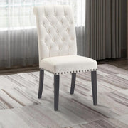 Coaster Company CCA-190162 Mapleton Tufted Upholstered Fabric Dining Chairs in Beige Cream & Black