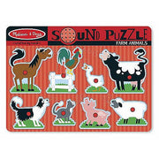 Melissa & Doug 726 Farm Animals Sound Puzzle - Wooden Peg Puzzle With Sound Effects (8 pcs)