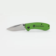 John Deere TecX Folding Pocket Knife Gift Set, 420 Stainless Steel Drop-Point Blade, John Deere Green Handle, Bonus Paracord Survival Bracelet, Collectible Gift Tin, DEERE4