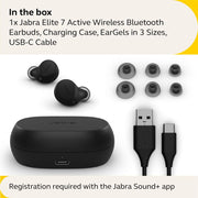 Jabra Elite 7 Active True Wireless Earbuds with ShakeGrip Technology, Adjustable Active Noise Cancellation, IP57 Water Resistant, Black