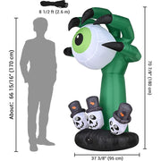 Melliful 6 Ft Halloween Inflatable Monster Hand Catches Eyeball with Skull Built in LED Lights