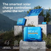 Victron Energy SmartSolar MPPT Solar Charge Controller with Bluetooth, 100V, 30 Amp, 12/24-Volt, Blue, SCC110030210
