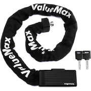 ValueMax Bike Chain Lock, Heavy-Duty 5/16-Inch Steel Chain, 3.2 Feet, Black, with 2 Rust-Resistant Stainless Steel Keys V133023AE