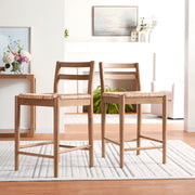 My Texas House MT6425004710006 Laurel Counter-height Dining Stools with Woven Seagrass Seat, Warm Brown, 2 Pack