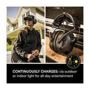 3M WorkTunes Connect Solar Powered Wireless Hearing Protection Earmuffs, Bluetooth, 26 dB Noise Reduction, Black, 90573-DC