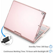 Kvago iPad Keyboard Case for 10.2 Inch 9th 8th 7th Generation with Backlit Touchpad, Auto Sleep/Wake, Built-In Pencil Holder, Rose Gold