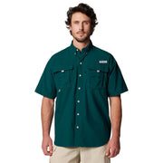 Columbia Bahama Short-Sleeve Button-Down Shirt - Midnight Teal - L