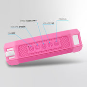 Altec Lansing IMW1002 Portable Bluetooth Speaker HYDRAMINI 2.0, IP67 Waterproof, 12h Playtime, Electric Pink/White