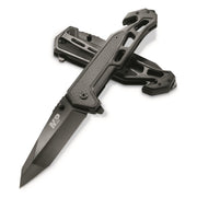 Smith & Wesson Border Guard Spring Assist Tactical Folding Knife, 3.99 in High Carbon Stainless Steel Tanto Blade, Black G10 Handle, 9.25 in Overall, 1160826