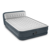 Intex 64447ED Dura-Beam Series Headboard Air Mattress with Electric Pump - Gray, Queen