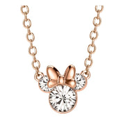 Jacmel Jewelry N902302FRWL-B.WM Disney Minnie Mouse Sterling Silver 14kt Gold Plated Cubic Zirconia Necklace