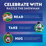 The Lumistella Company Razzle The Snowman Plush Toy and Storybook Set, 20th Anniversary Edition, Red and White, 10 in AVSNOWMAN