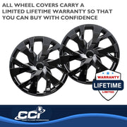 Coast2coast Automotive Wheel Cover Set, 15in, 6 Y Spoke, Gloss Black, Plastic, Pack of 4, IWC53315BLK