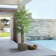 Keeplush 7ft Artificial Golden Cane Palm Tree, Large Indoor Faux Plant with Textured Trunks and Flexible Fronds