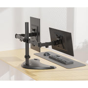 Doublesight DS-2400A Dual Monitor Bundle, 2x 24in Full HD 1920x1080 Monitors, 75Hz Refresh Rate, HDMI VGA Connectivity, Dual Monitor Stand, Black