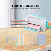 VEVOR Manual Die Cutting & Embossing Machine, 9 Inch Opening, Foldable Portable Scrapbooking Kit with Embossing Pad, Cutting Pads, Dies, Cardstocks, Metal Construction, 26041-NKIT