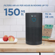 GermGuardian AC4700BDLX Air Purifier, 15-Inch Tower, True HEPA Filter, UV-C Light, Activated Charcoal, 3 Speeds, Black, For Rooms Up to 150 Sq. Ft