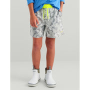 Huk Kids Pursuit Volley Quick-Dry Swim Shorts with UPF 30+ Sun Protection, Sharkskin, Elastic Waistband, Large, H7200034