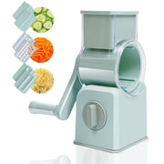 FANGNISN Rotary Cheese Grater, Hand Crank Multi-Purpose Vegetable Shredder with 3 Replaceable Stainless Steel Blades, Green