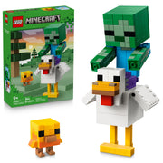 LEGO Minecraft Chicken Jockey Building Toy, 344 Pieces, Multicolor, Ages 9+, 21582