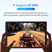 AEEZO OC101 10inch Tablet Android 14 with Case,Octa-Core with 10GB+128GB Tablets - Gray