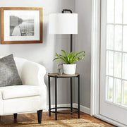 Mainstays 62-095 54-inch Floor Lamp with Faux Wood Finished Table