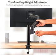Siig Dual Arm Articulating Monitor Desk Mount, Adjustable Tilt Swivel Rotation, Fits 14 to 30 Inch Monitors, Supports 17.6 lbs Each, VESA 75x75 100x100, C-Clamp and Grommet Mount, Black, CEMT3E11-S1