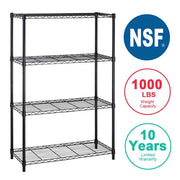 BestOffice T54-Black Heavy Duty Garage Shelving Unit, Black