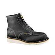 Carhartt Men's 6 Inch Moc Toe Soft Toe Waterproof Work Boots, Black Oil-Tanned Leather, Size 11, CMW6191