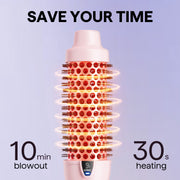 Wavytalk 1.5 Inch Thermal Hair Brush, Negative Ion Technology, Ceramic Barrel, Dual Heat Settings, Pink
