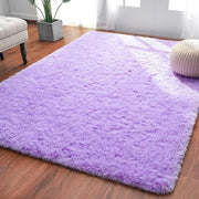 Softlife Light Purple Area Rug, Fluffy Shag Plush Non-Slip Carpet for Bedroom, Living Room, Kids, Dorm, 4x5.3 Feet